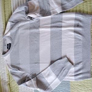 **buy 2 get 1 free** Men's size L American rag gray and white striped sweater